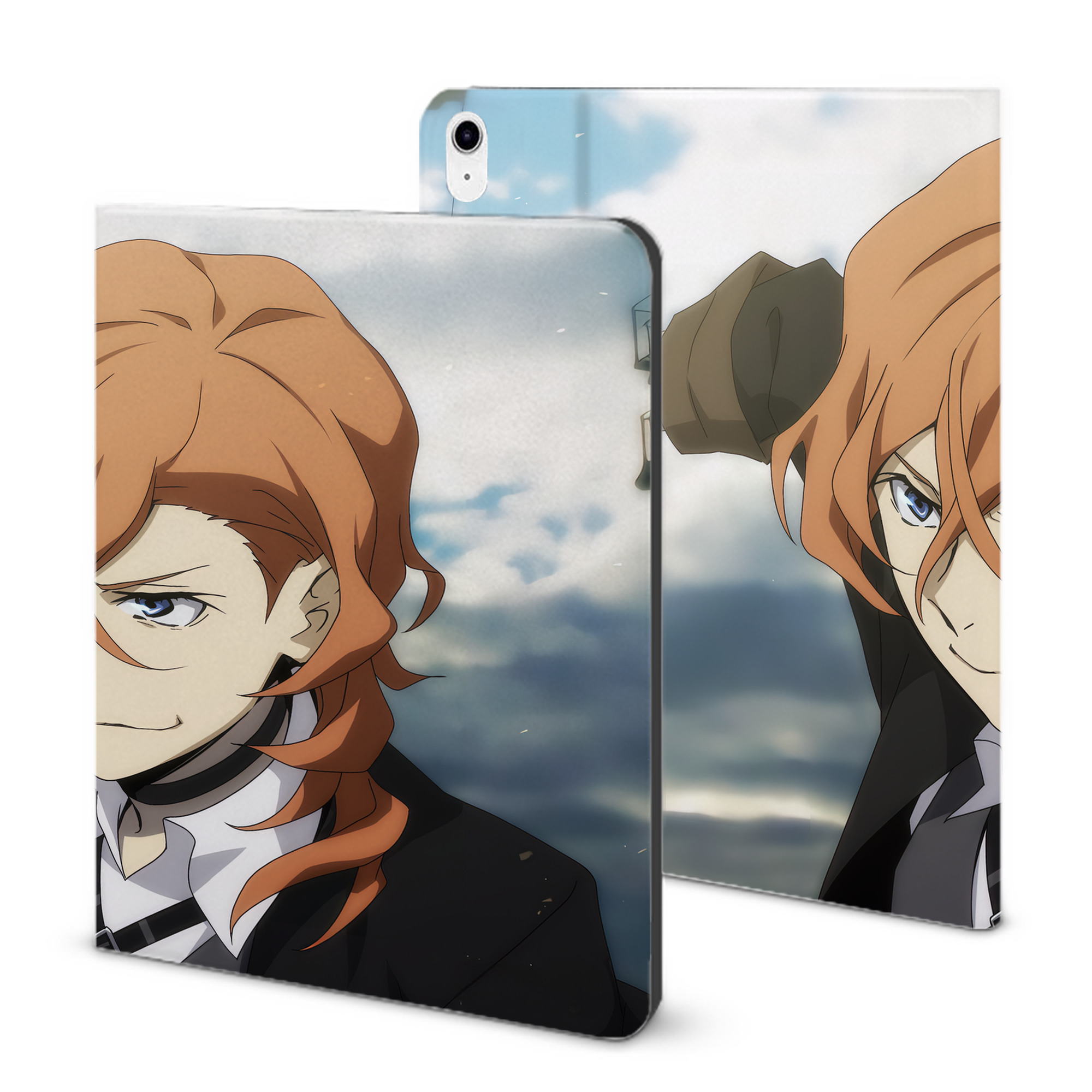 （画像用） 文豪ストレイドッグス Bungo Stray Dogs IPad ケース ブック型 PUレザー TPU 耐衝撃 軽量 薄型 ペン収納なし 全面保護 IPad 各モデル対応
